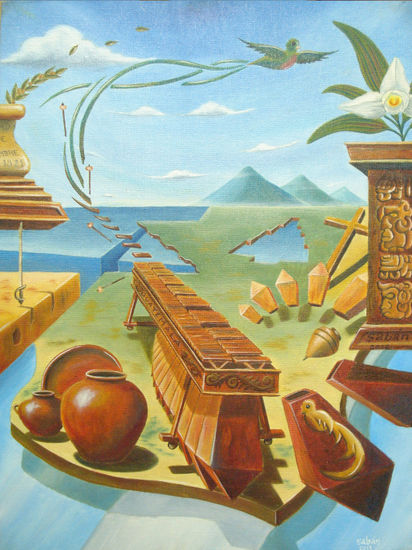 Saban Arte  -  hermanosaban - Saban pinturas - Guatemala - Tradiciones 1º Óleo Lienzo Otros