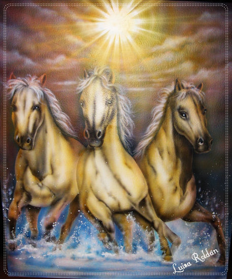 Caballos II Acrylic Canvas Animals