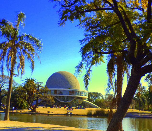 Planetario de la ciudad de Bs.As- Óleo Lienzo Paisaje