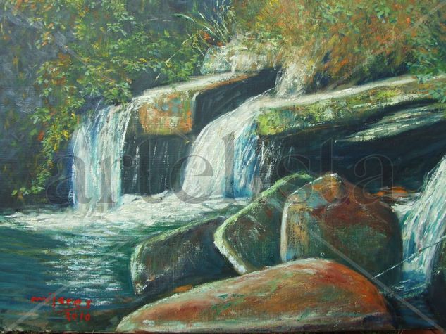 cascada Oil Canvas Marine Painting