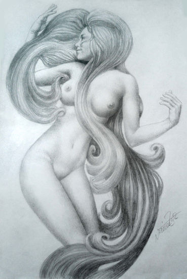 Boceto para Sirenas 2 Grafito