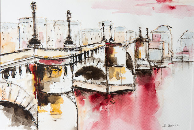 Pont Neuf - París Watercolour Paper Landscaping