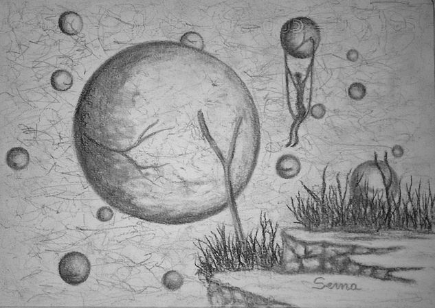 boceto para el viajero cosmico Carboncillo