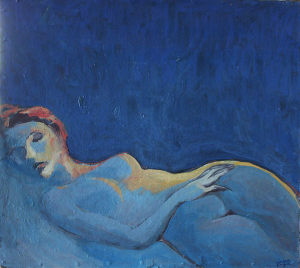 Night. Óleo Cartulina Desnudos