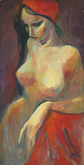 Little Red Riding Hood Oil Card Nude Paintings