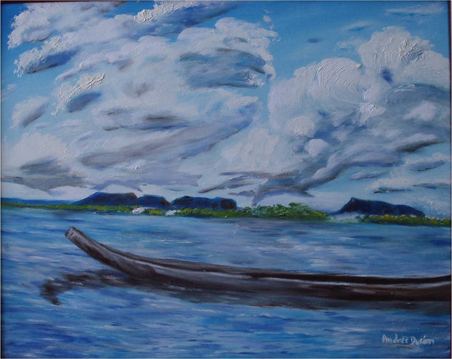 laguna de canaima Oil Canvas Landscaping