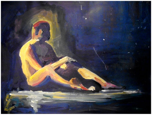 MODELO HOMBRE Oil Card Nude Paintings