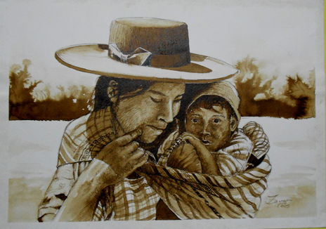 Campesina con hijo