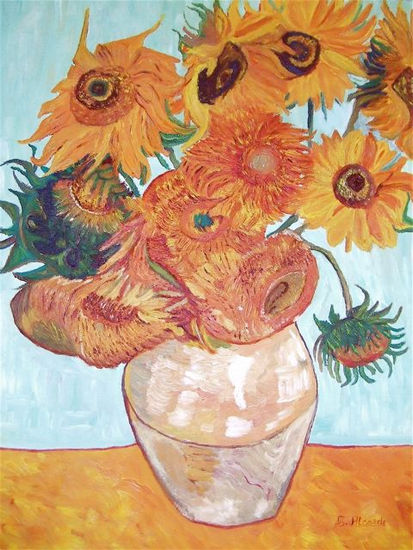 Los Girasoles Oil Canvas Floral Painting