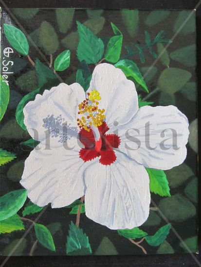 HIBISCUS Oil Canvas Floral Painting