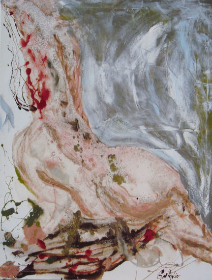 Encendiendome Mixed media Canvas Nude Paintings