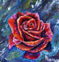 Flower Oil Knife painting Red ROSE.