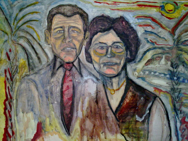 Mis Padres Oil Canvas Portrait