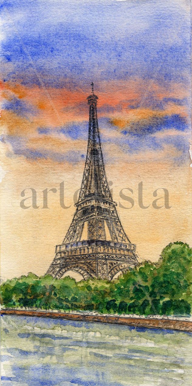 La torre Eiffel atardecer.