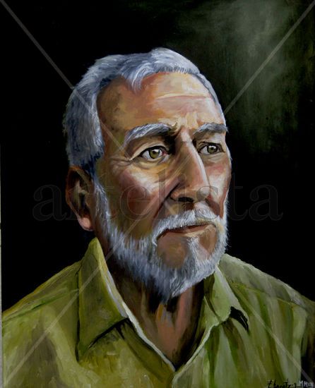 El Comandante Óleo Lienzo Retrato