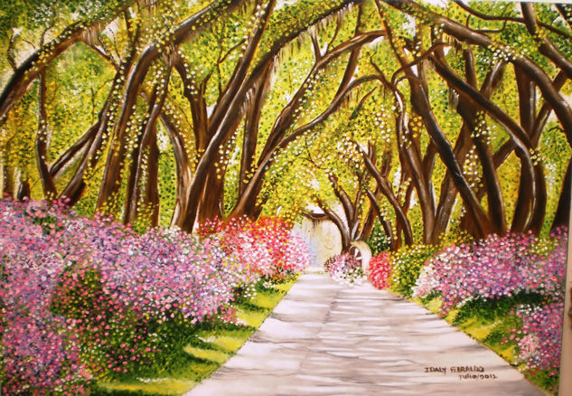 Tree-covered-road Oil Canvas Landscaping