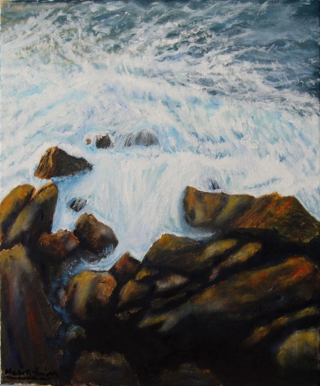 espuma y rocas