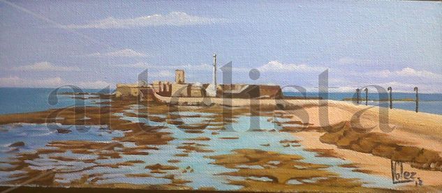 CASTILLO DE SAN SEBASTIAN, LA CALETA Acrylic Panel Marine Painting