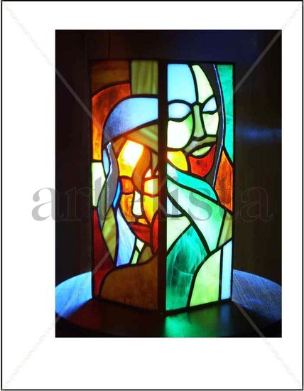 biombo Stained glass Glass Portrait