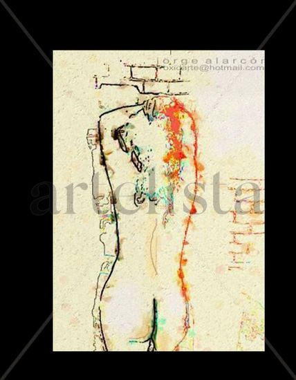 dorso Mixed media Paper Nude Paintings