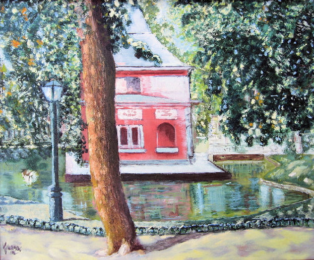 Madrid, El Retiro,Casita del Pescador Oil Canvas Landscaping