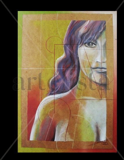 un rostro pefectible Mixed media Panel Portrait