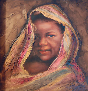 EL NIÑO Oil Panel Figure Painting