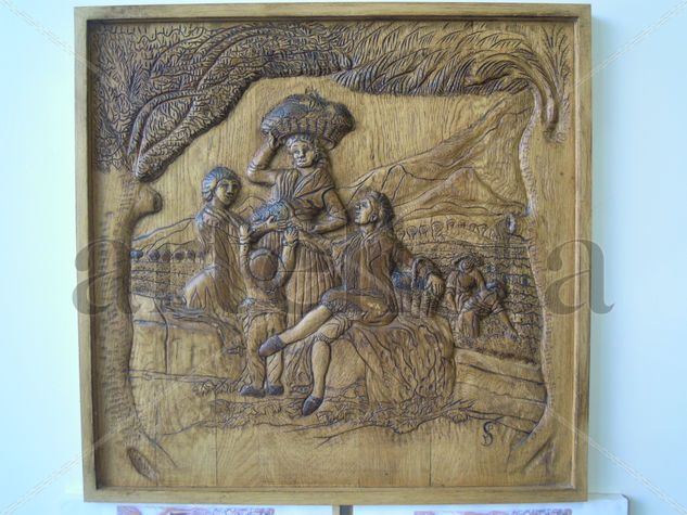 Vendimia con arboles Carving Figurative