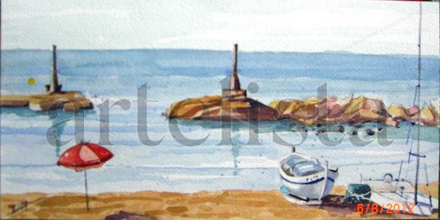 Sitges Playa del Terramar Watercolour Paper Landscaping