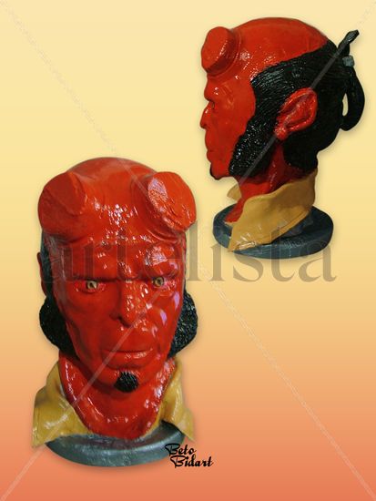 Cabeza de hellboy Cerámica Figurativa