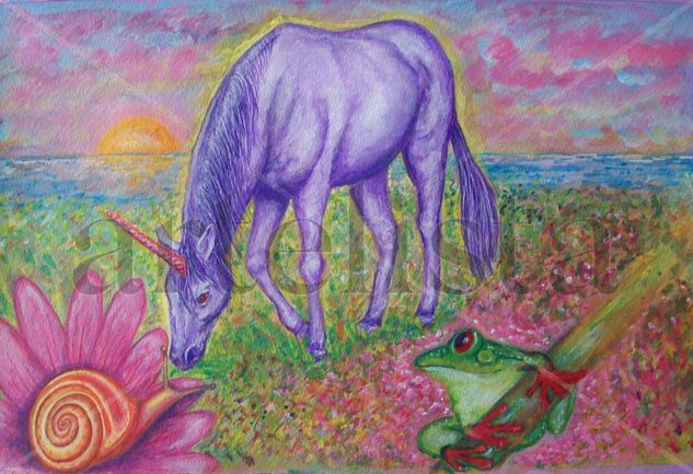 Unicornio, Caracol y Rana Acrylic Card Animals