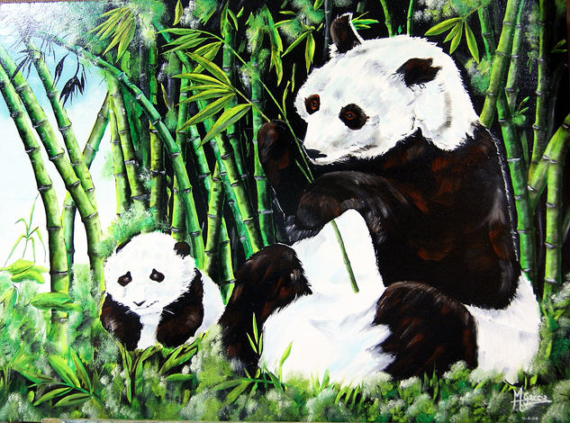 Osos pandas Oil Canvas Landscaping