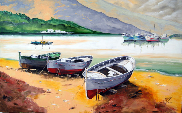 Bahía portlligat 3 Oil Panel Marine Painting