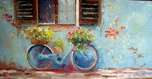 bicicleta de la toscana Oil Canvas Still Life Paintings