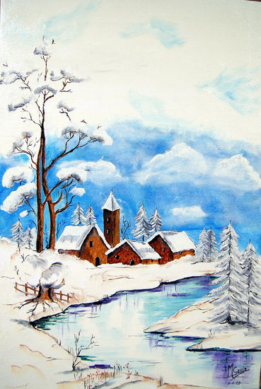 Paisaje Navidad 3 Oil Canvas Landscaping