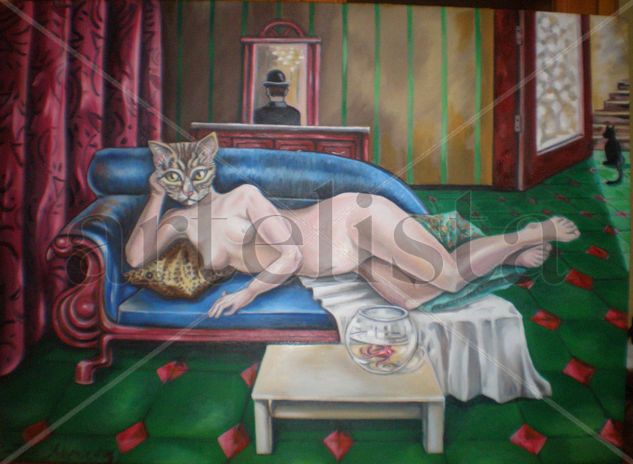 CASA DE GATOS. PLANTA BAJA Oil Canvas Figure Painting