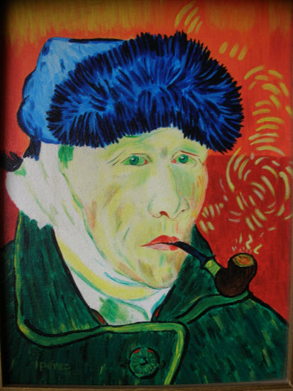 Homenaje a Vincent Van Gogh Acrylic Canvas Portrait