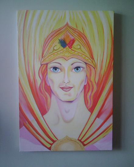 Dios Fuego Oil Canvas Portrait