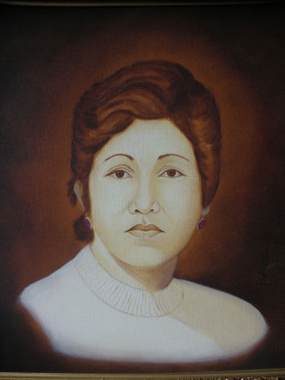 MI BELLA MADRE. Oil Canvas Portrait