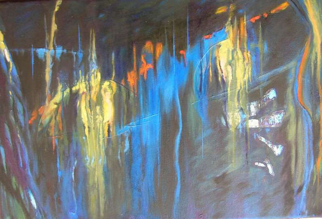 luces en la noche Oil Canvas Others