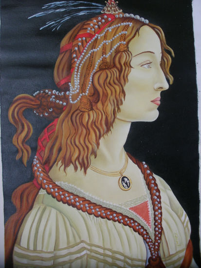 Homenaje a Botticelli Oil Canvas Portrait