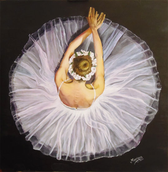 PRIMERA BAILARINA Oil Panel Figure Painting