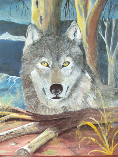 wolf Oil Canvas Animals