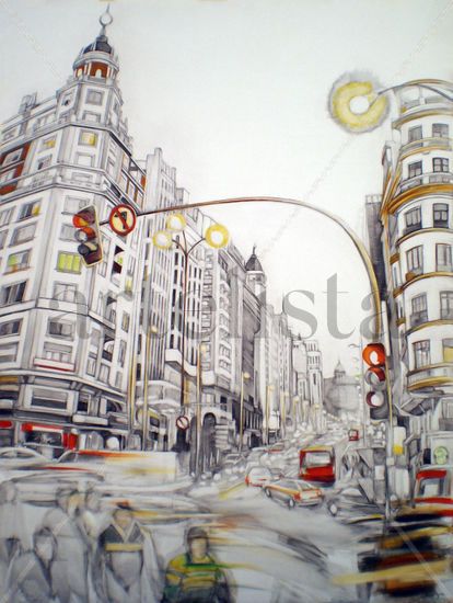 La  Gran Vía II Óleo Lienzo Paisaje