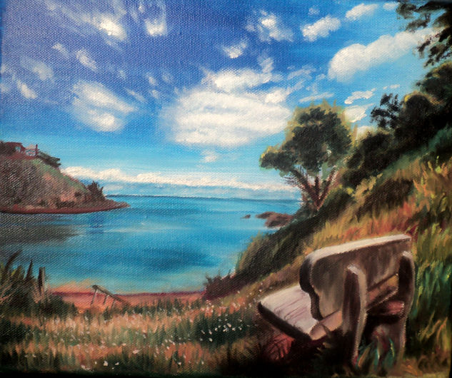 Mirando hacia el mar Oil Canvas Landscaping