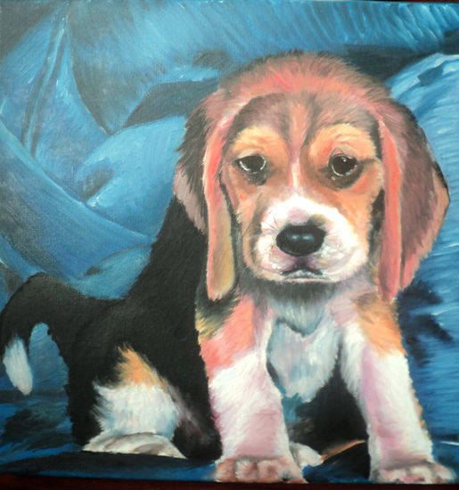 Perrito bonito triste Oil Canvas Animals