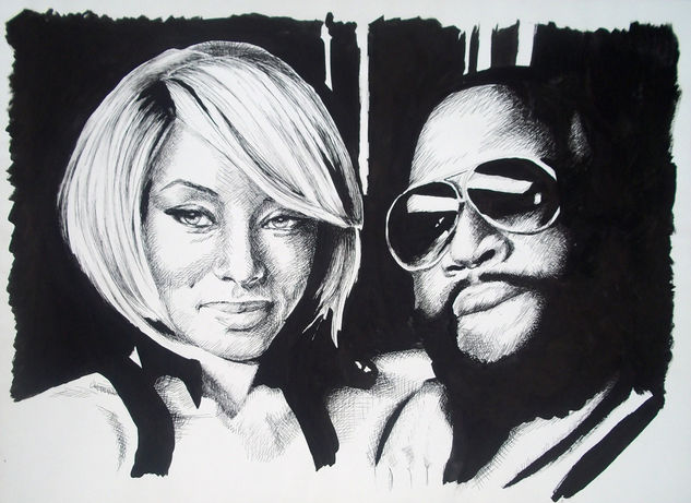 Retrato Rick Ross y Keri Hilson Ink