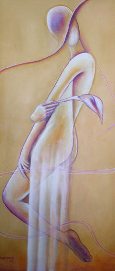 La dama del sombrero Acrylic Canvas Figure Painting