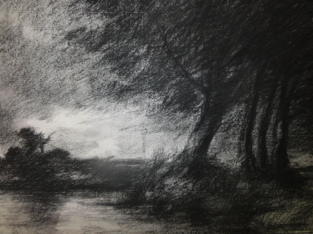 PAISAJE AL ATARDECER - LANDSCAPE AT SUNSET Charcoal