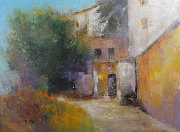 Rincón de Masquefa 92X73 cm (retocado) Media Mixta Lienzo Paisaje